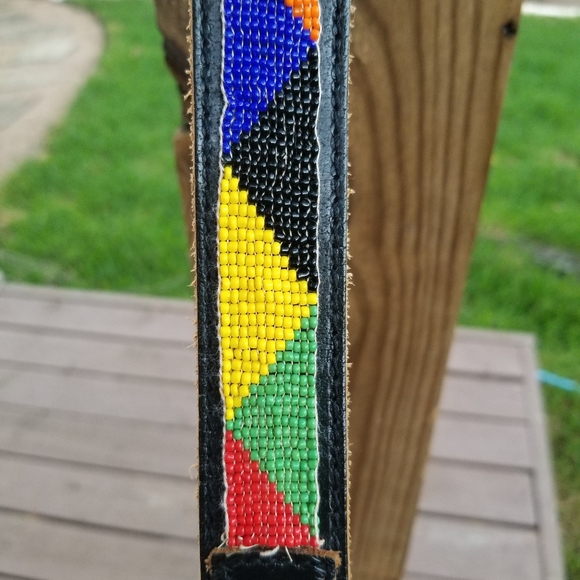 Vintage African beaded leather belt S - Picture 4 of 7